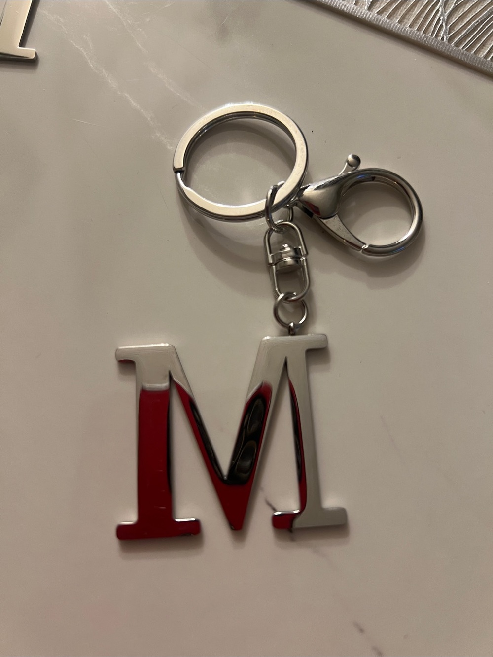 Silver Letters Keychain Charm - Women's Accessories - Picture 5 of 15